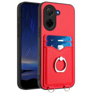 For Redmi A5 4G 171.7mm / Xiaomi Poco C71 R20 Ring Card Holder Phone Case(Red)