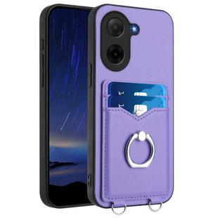 For Redmi A5 4G 171.7mm / Xiaomi Poco C71 R20 Ring Card Holder Phone Case(Purple)