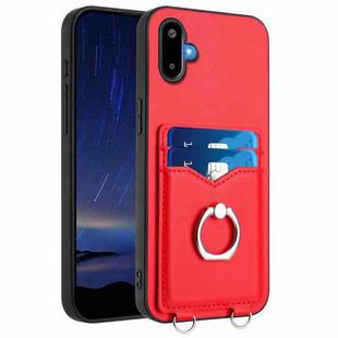 For Samsung Galaxy M06 5G / F06 5G R20 Ring Card Holder Phone Case(Red)