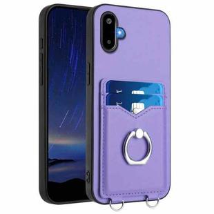 For Samsung Galaxy M06 5G / F06 5G R20 Ring Card Holder Phone Case(Purple)