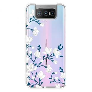 For Asus Zenfone 7 Pro ZS671KS Shockproof Painted Transparent TPU Protective Case(Magnolia)