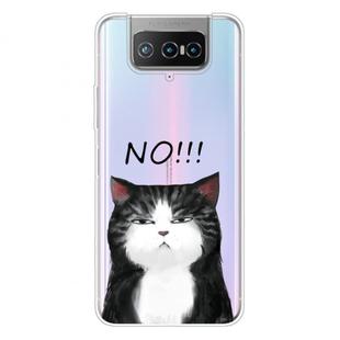 For Asus Zenfone 7 Pro ZS671KS Shockproof Painted Transparent TPU Protective Case(NO Cat)