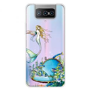 For Asus Zenfone 7 Pro ZS671KS Shockproof Painted Transparent TPU Protective Case(Mermaid)