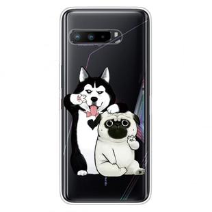 For Asus ROG Phone 3 ZS661KS Shockproof Painted Transparent TPU Protective Case(Selfie Dog)