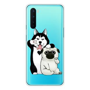 For OnePlus Nord Shockproof Painted Transparent TPU Protective Case(Selfie Dog)