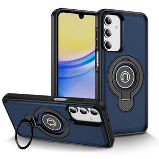 For Samsung Galaxy A16 5G TPU Hybrid PC Magnetic Holder Phone Case(Dark Blue)