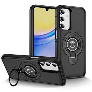 For Samsung Galaxy A26 5G TPU Hybrid PC Magnetic Holder Phone Case(Black)