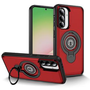 For Samsung Galaxy A36 5G TPU Hybrid PC Magnetic Holder Phone Case(Red)