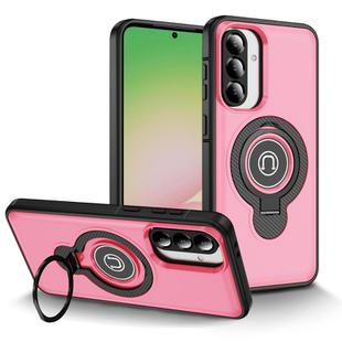 For Samsung Galaxy A56 5G TPU Hybrid PC Magnetic Holder Phone Case(Pink)