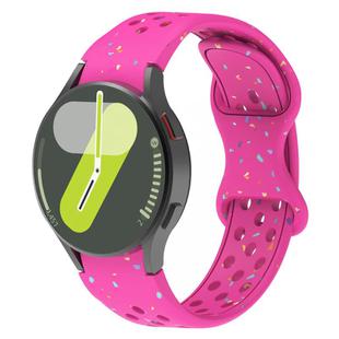 For Samsung Galaxy Watch 7 40 / 44mm Eco-Friendly Granular Colorful Dots Silicone Watch Band(Dark Pink)