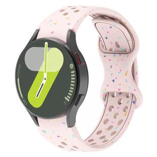 For Samsung Galaxy Watch 7 40 / 44mm Eco-Friendly Granular Colorful Dots Silicone Watch Band(Light Pink)