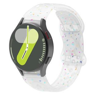 For Samsung Galaxy Watch 7 40 / 44mm Eco-Friendly Granular Colorful Dots Silicone Watch Band(Transparent)