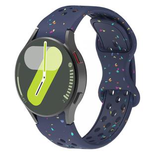 For Samsung Galaxy Watch 7 40 / 44mm Eco-Friendly Granular Colorful Dots Silicone Watch Band(Midnight  Blue)