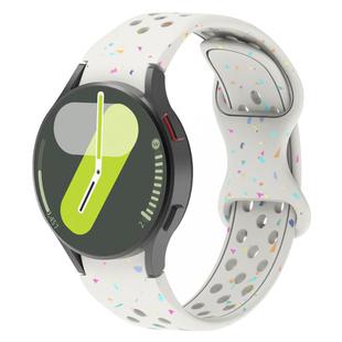 For Samsung Galaxy Watch 7 40 / 44mm Eco-Friendly Granular Colorful Dots Silicone Watch Band(Starlight)