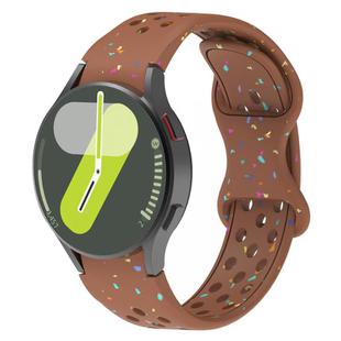 For Samsung Galaxy Watch 7 40 / 44mm Eco-Friendly Granular Colorful Dots Silicone Watch Band(Brown)