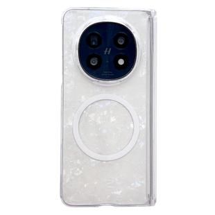 For OPPO Find N5 Magnetic Axis Pearlescent Shell Texture MagSafe Phone Case(Beige)