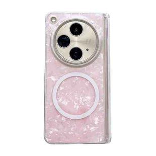 For OPPO Find N3 Magnetic Axis Pearlescent Shell Texture MagSafe Phone Case(Pink)