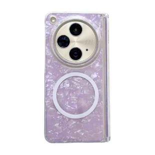 For OPPO Find N3 Magnetic Axis Pearlescent Shell Texture MagSafe Phone Case(Purple)
