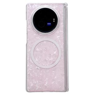 For vivo X Fold3 Pro Magnetic Axis Pearlescent Shell Texture MagSafe Phone Case(Pink)