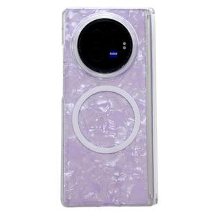 For vivo X Fold3 Pro Magnetic Axis Pearlescent Shell Texture MagSafe Phone Case(Purple)