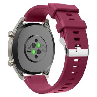 20mm Glossy Silicone Watch Band(Wine Red)