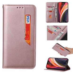 For iPhone SE 2022 / SE 2020 / 8 / 7 / 6 Magnetic Horizontal Flip Leather Case with Holder & Card Slots & Wallet(Rose Gold)