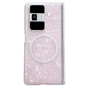 For Honor Magic Vs3 Magnetic Axis Pearlescent Shell Texture MagSafe Phone Case(Pink)