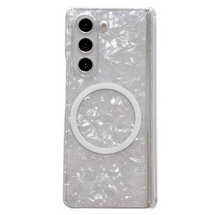 For Samsung Galaxy Z Fold6 5G Magnetic Axis Pearlescent Shell Texture MagSafe Phone Case(White)