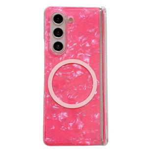 For Samsung Galaxy Z Fold6 5G Magnetic Axis Pearlescent Shell Texture MagSafe Phone Case(Red)