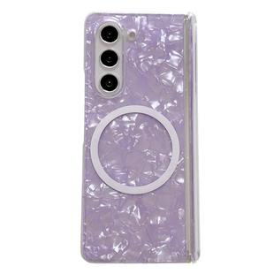 For Samsung Galaxy Z Fold6 5G Magnetic Axis Pearlescent Shell Texture MagSafe Phone Case(Purple)