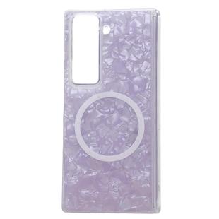 For Samsung Galaxy Z Fold Special Magnetic Axis Pearlescent Shell Texture MagSafe Phone Case(Purple)