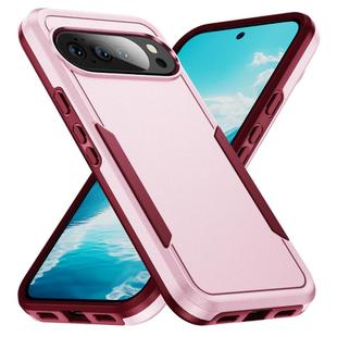 For Google Pixel 10 Pro Pioneer Armor Heavy Duty PC + TPU Phone Case(Pink+Rose Red)