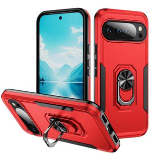 For Google Pixel 10 Pro XL Pioneer Armor Heavy Duty PC + TPU Phone Case with Holder(Red+Black)