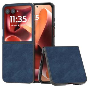 For Motorola Razr 60 Ultra PU Leather Black Edge Phone Case(Blue)