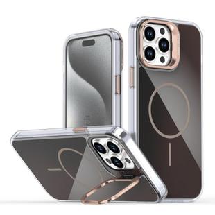 For iPhone 13 Pro Max Gradient Discolor Lens Kickstand Magsafe Phone Case(Desert Gold)