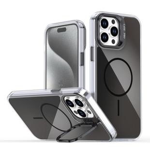 For iPhone 13 Pro Max Gradient Discolor Lens Kickstand Magsafe Phone Case(Black)