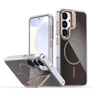 For Samsung Galaxy S25+ / S24+ 5G Gradient Discolor Lens Kickstand Magsafe Phone Case(Desert Gold)