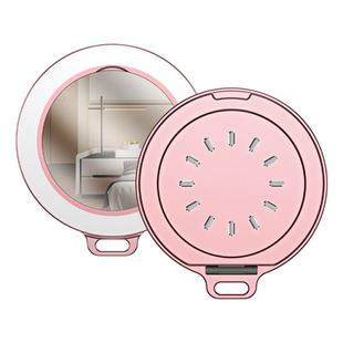 Magnetic MagSafe Aluminum Alloy Aromatherapy Mirror Bracket with Straps(Pink)