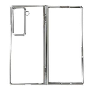 For Samsung Galaxy Z Fold Special Plating Spring Axis Skin Feel Phone Case(Silver)