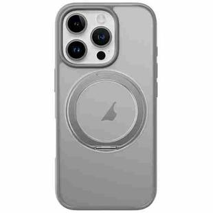 For iPhone 16 Pro Max ROCK YouDun Series Skin Feel Rotating MagSafe Holder PC Hybrid TPU Phone Case(Grey)