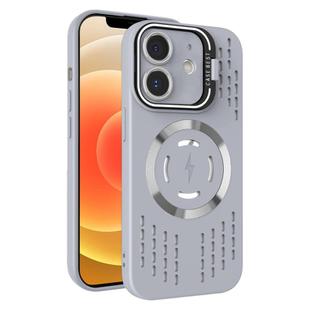 For iPhone 12 Lens Holder MagSafe Cooling Phone Case(Grey)