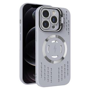 For iPhone 12 Pro Lens Holder MagSafe Cooling Phone Case(Grey)