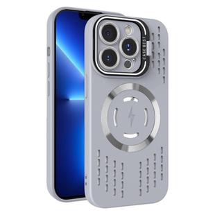 For iPhone 13 Pro Lens Holder MagSafe Cooling Phone Case(Grey)