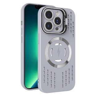 For iPhone 13 Pro Max Lens Holder MagSafe Cooling Phone Case(Grey)
