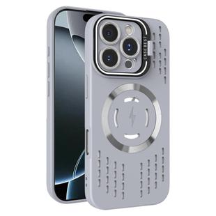 For iPhone 16 Pro Lens Holder MagSafe Cooling Phone Case(Grey)