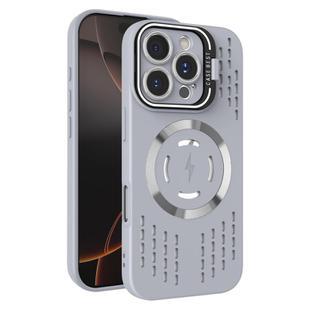 For iPhone 16 Pro Max Lens Holder MagSafe Cooling Phone Case(Grey)