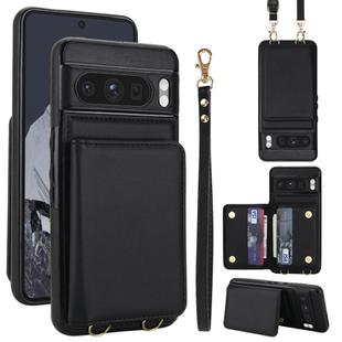 For Google Pixel 8 Pro Crossbody Dual-buckle Wallet RFID Back Leather Phone Case(Black)