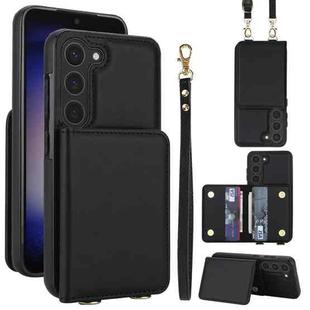 For Samsung Galaxy A14 5G / 4G Crossbody Dual-buckle Wallet RFID Back Leather Phone Case(Black)