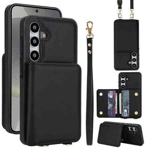 For Samsung Galaxy A35 5G Crossbody Dual-buckle Wallet RFID Back Leather Phone Case(Black)