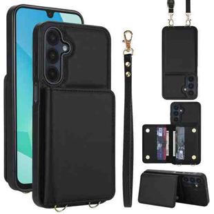 For Samsung Galaxy A16 5G Crossbody Dual-buckle Wallet RFID Back Leather Phone Case(Black)